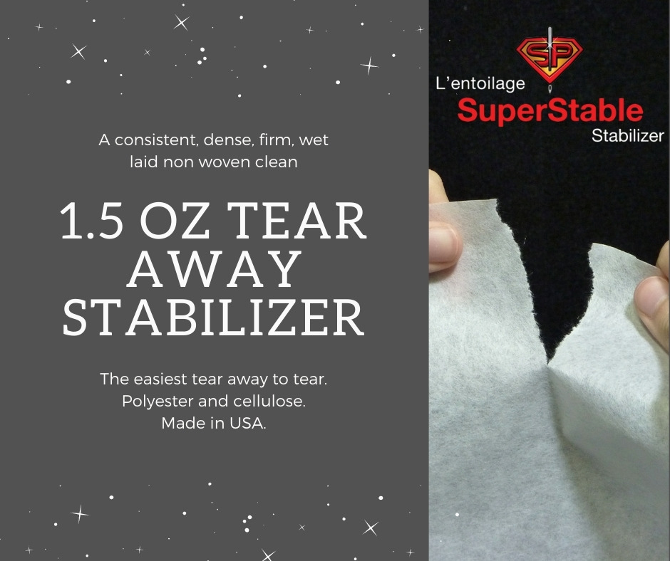 tear away tearaway stabilizer for embroidery machines